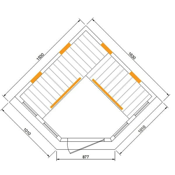 CenturaHeat 4-5 Person Diamond Infrared Corner Sauna