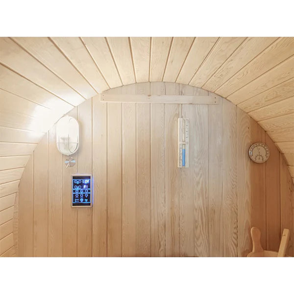 CenturaHeat 4-6 Person Outdoor Wood Barrel Sauna - Premium Performance