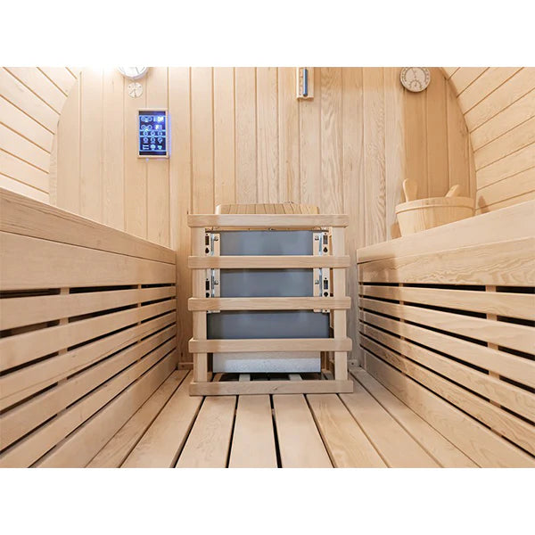 CenturaHeat 4-6 Person Outdoor Wood Barrel Sauna - Premium Performance