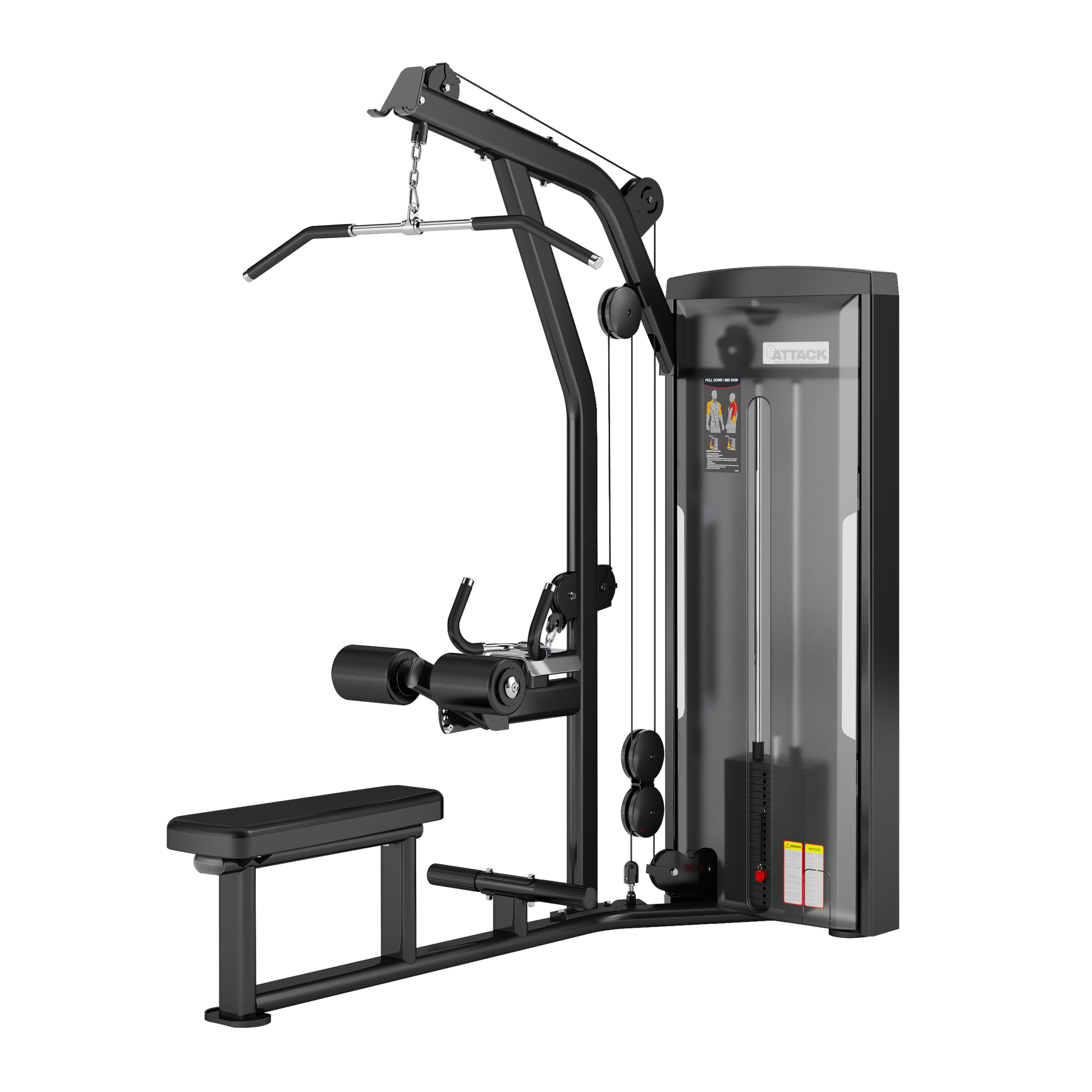 Attack Strength PowerPull Lat Pulldown/Low Row Machine - Premium Performance