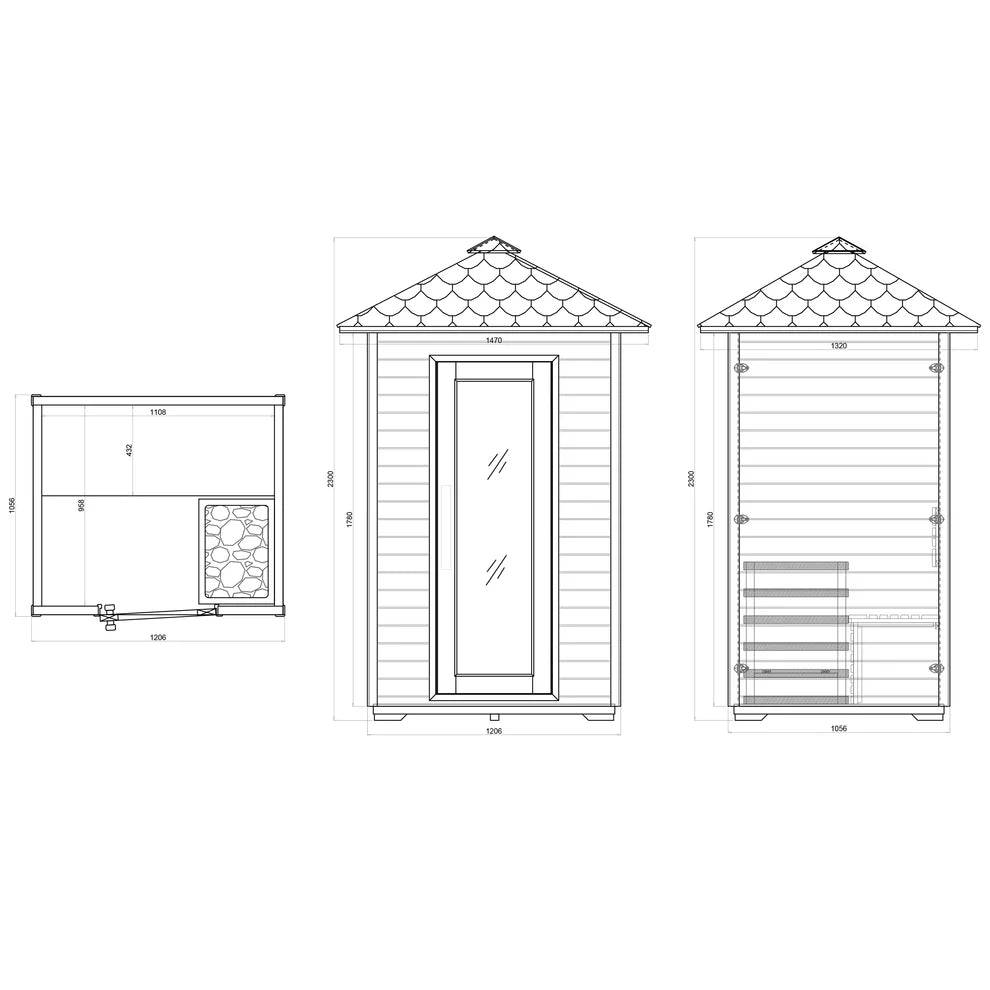 CenturaHeat 2 Person Outdoor Sauna House - Premium Performance