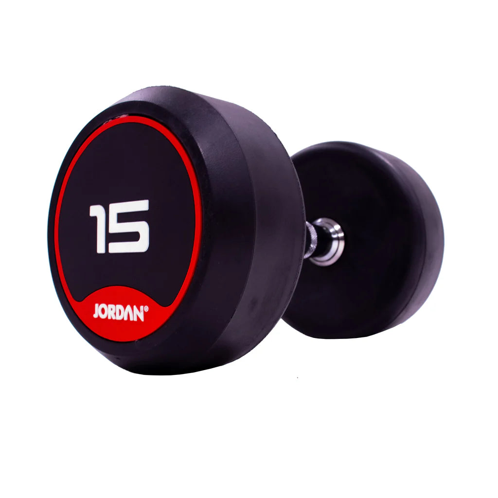 JORDAN Rubber Dumbbells Set - 12.5kg-50kg (Red) - Premium Performance