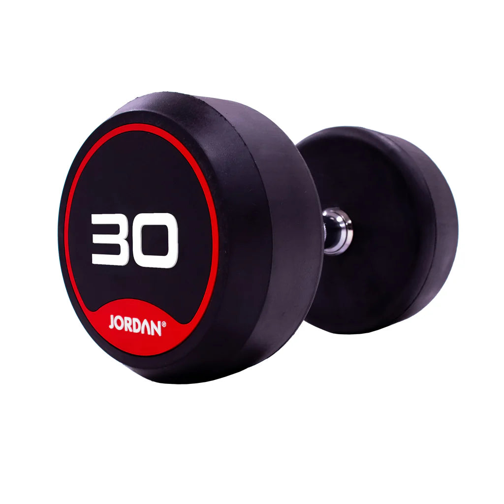 JORDAN Rubber Dumbbells Set - 12.5kg-50kg (Red) - Premium Performance