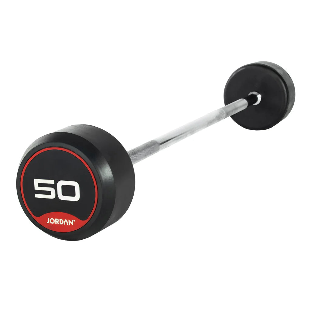 JORDAN Rubber Barbells - Straight Bar (Red) - Premium Performance