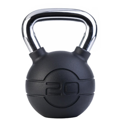 Jordan 14kg ProGrip Black Rubber Kettlebell with Chrome Handle – Single - Premium Performance