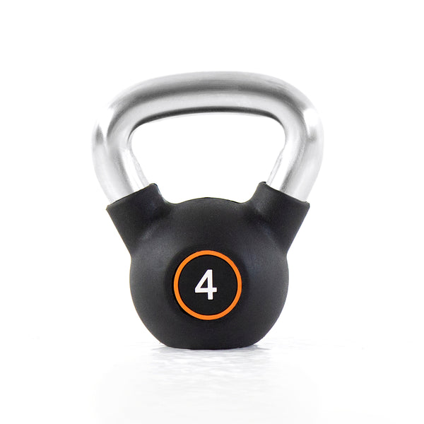 Pulse Fitness RubberGrip Kettlebell Set – 4–32kg (Black) - Premium Performance