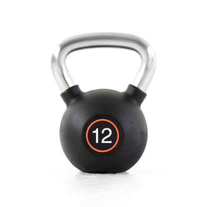 Pulse Fitness RubberGrip Kettlebell Set – 4–32kg (Black) - Premium Performance