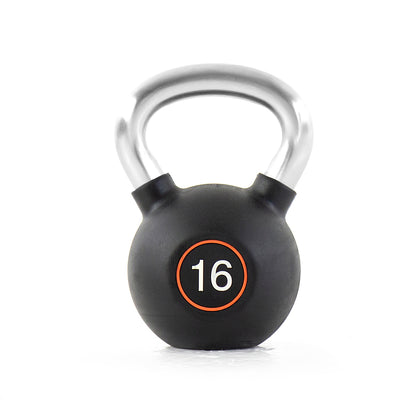 Pulse Fitness RubberGrip Kettlebell Set – 4–32kg (Black) - Premium Performance