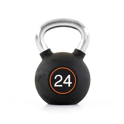 Pulse Fitness RubberGrip Kettlebell Set – 4–32kg (Black) - Premium Performance