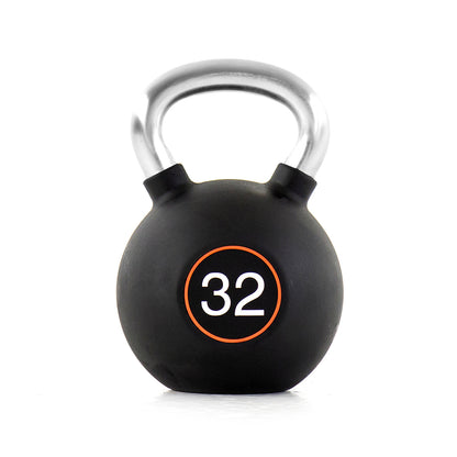 Pulse Fitness RubberGrip Kettlebell Set – 4–32kg (Black) - Premium Performance