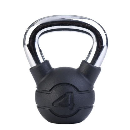 Jordan 14kg ProGrip Black Rubber Kettlebell with Chrome Handle – Single - Premium Performance