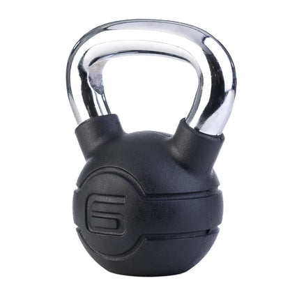 Jordan 14kg ProGrip Black Rubber Kettlebell with Chrome Handle – Single - Premium Performance