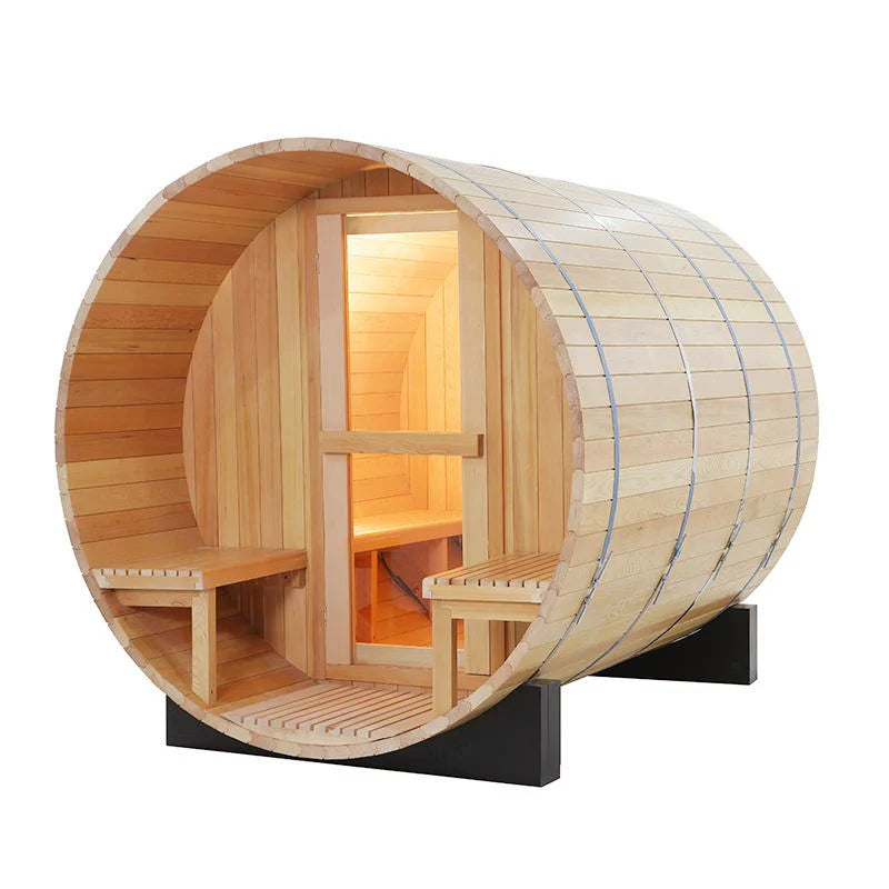 CenturaHeat 4-6 Person Outdoor Wood Barrel Sauna - Premium Performance