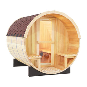 CenturaHeat 4-6 Person Outdoor Wood Barrel Sauna - Premium Performance