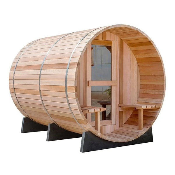 CenturaHeat 4-6 Person Outdoor Wood Barrel Sauna - Premium Performance