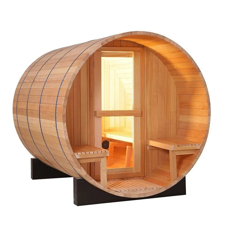 CenturaHeat 4-6 Person Outdoor Wood Barrel Sauna - Premium Performance