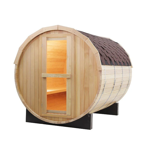 CenturaHeat 4-6 Person Outdoor Wood Barrel Sauna - Premium Performance