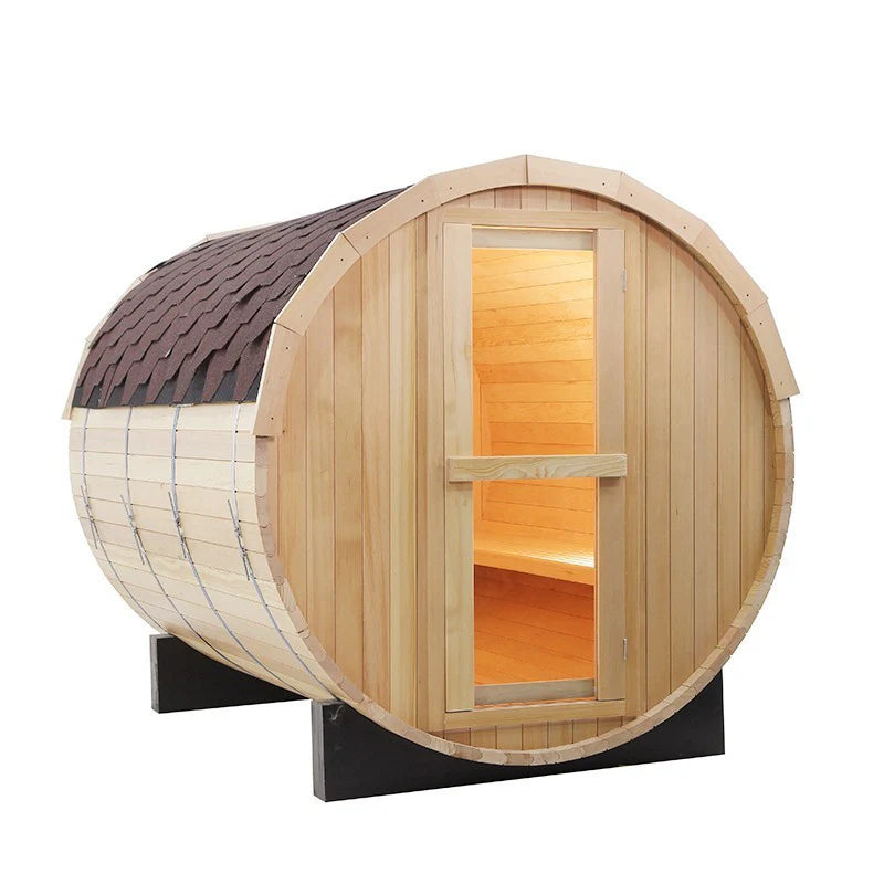 CenturaHeat 4-6 Person Outdoor Wood Barrel Sauna - Premium Performance