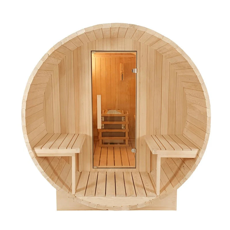CenturaHeat 4-6 Person Outdoor Wood Barrel Sauna - Premium Performance