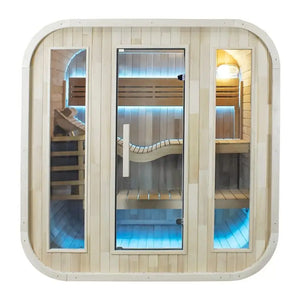 CenturaHeat 2-4 Person Outdoor Steam Square Sauna - Premium Performance