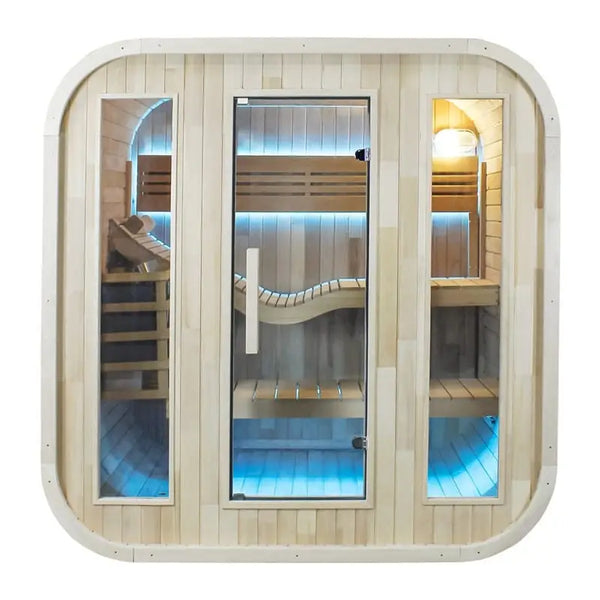 CenturaHeat 2-4 Person Outdoor Steam Square Sauna - Premium Performance