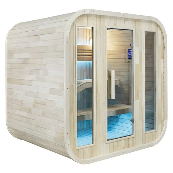 CenturaHeat 2-4 Person Outdoor Steam Square Sauna - Premium Performance