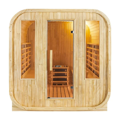 CenturaHeat 4-6 Person Outdoor Cube Sauna – Hybrid Infrared-Steam Sauna