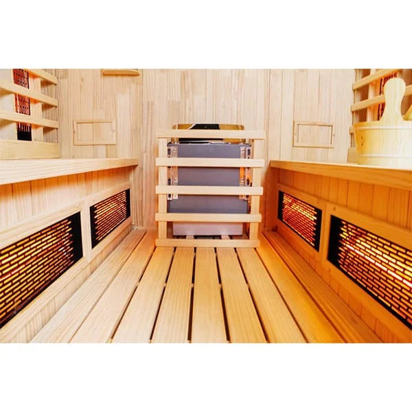CenturaHeat 4-6 Person Outdoor Cube Sauna – Hybrid Infrared-Steam Sauna
