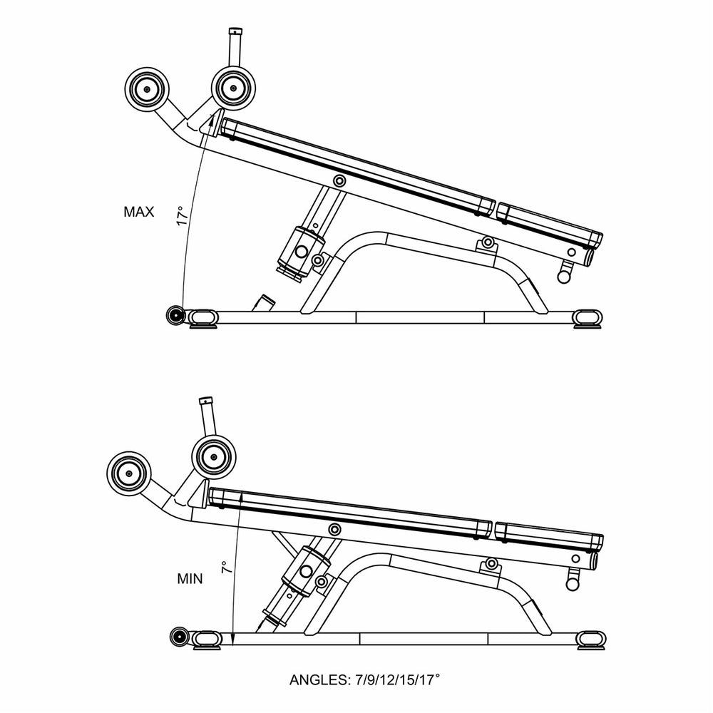 Pulse Fitness FlexiAb Adjustable Decline Bench - Premium Performance