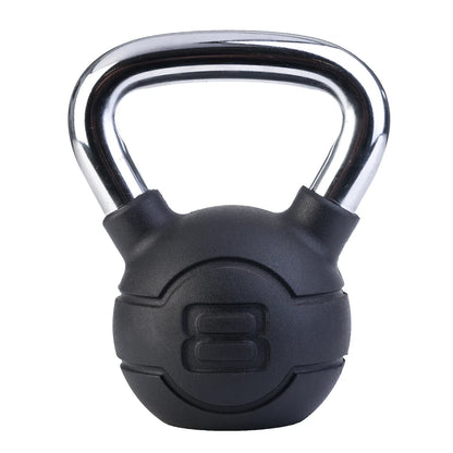 Jordan 14kg ProGrip Black Rubber Kettlebell with Chrome Handle – Single - Premium Performance