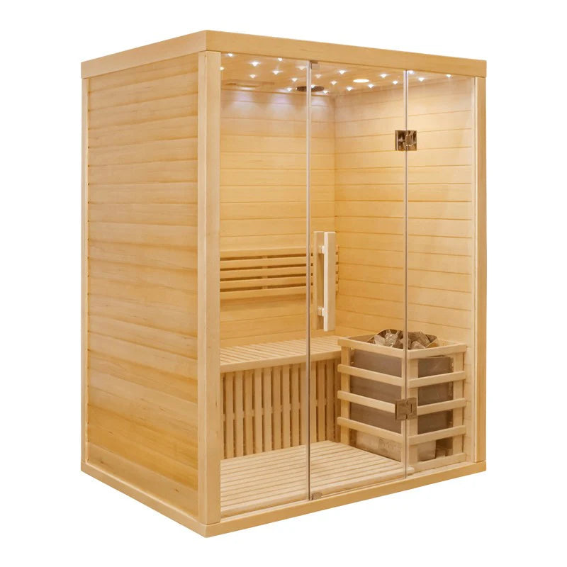 CenturaHeat Traditional Steam 3 Person Indoor Sauna - Premium Performance