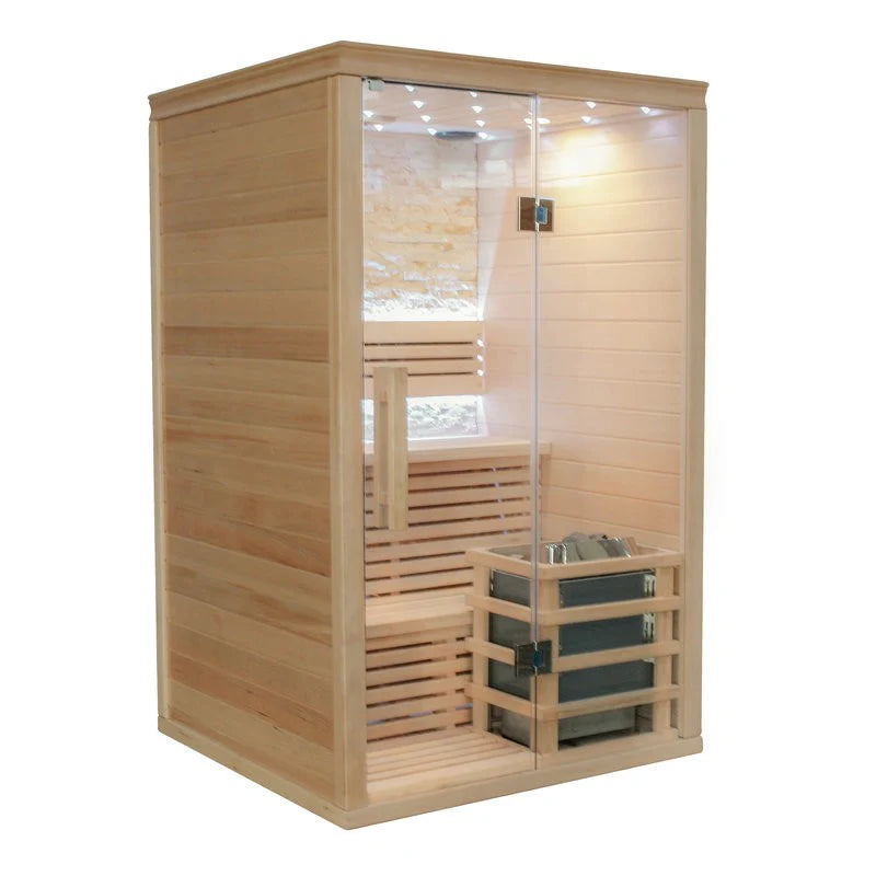 CenturaHeat Double Bench Traditional Steam Indoor Sauna - Premium Performance