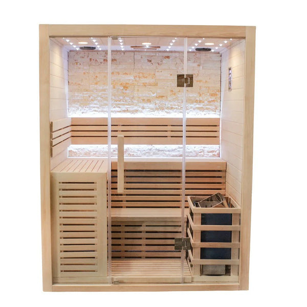 CenturaHeat Luxury Steam Traditional Indoor Sauna with Glass Door - Premium Performance