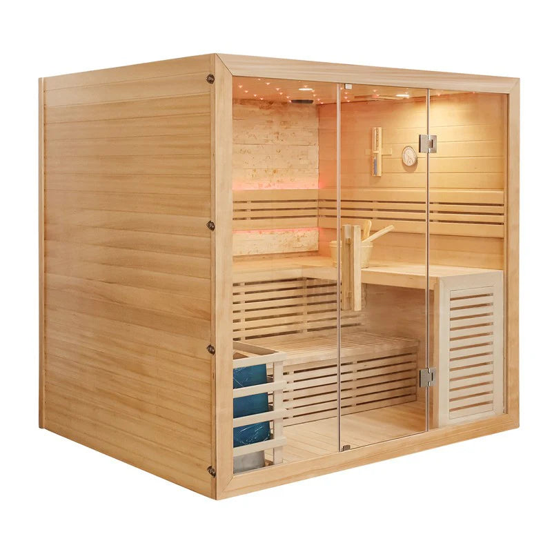 CenturaHeat Luxury Traditional Steam 5-6 Person Indoor Sauna - Premium Performance