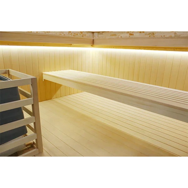 CenturaHeat 6-8 Person Traditional Corner Indoor Sauna - Premium Performance