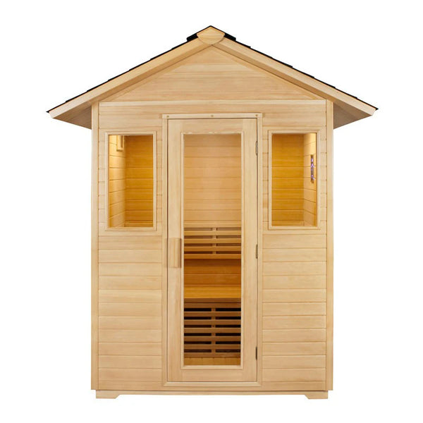 CenturaHeat 3 Person Traditional Outdoor Sauna Room - Premium Performance