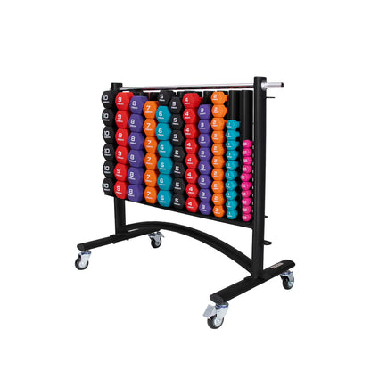 JORDAN Neoprene Studio Dumbbell Set with Black Rack (42 Pairs, 0.5-10kg) - Premium Performance