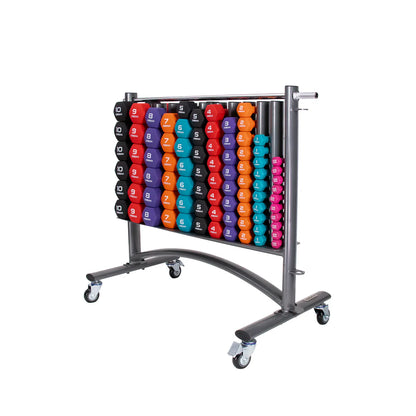 JORDAN Neoprene Studio Dumbbell Set with Black Rack (42 Pairs, 0.5-10kg) - Premium Performance