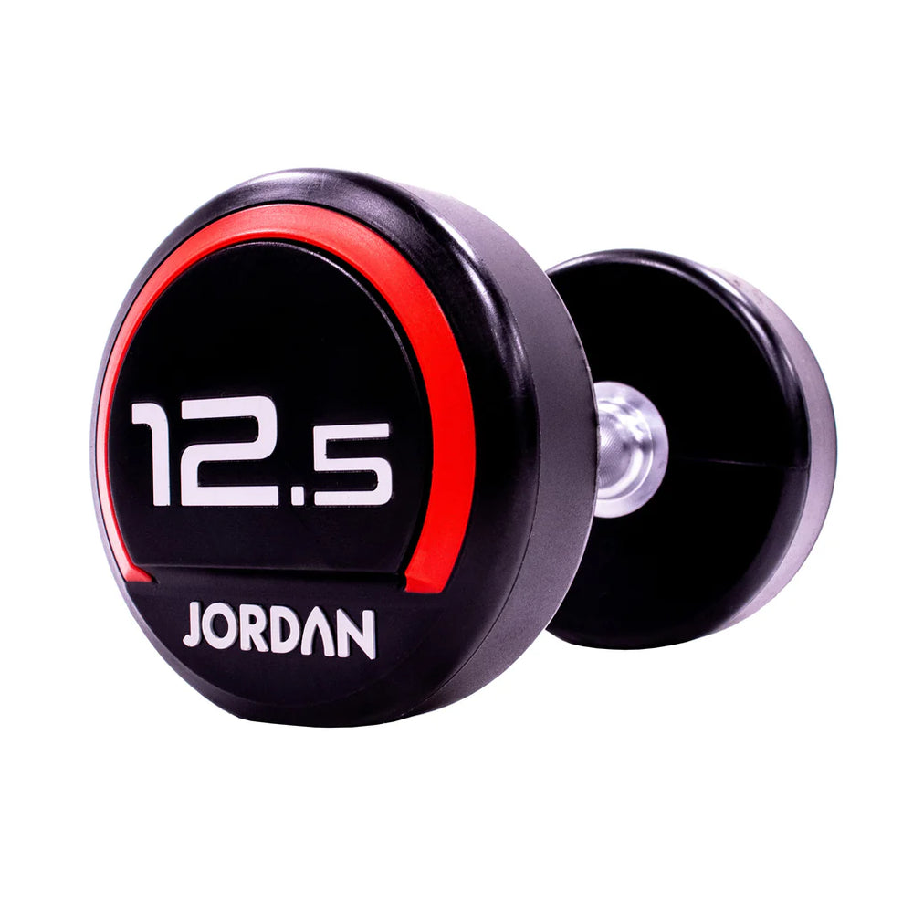 Jordan 12.5kg Red Urethane Dumbbells (Pair) – Premium Strength Training - Premium Performance