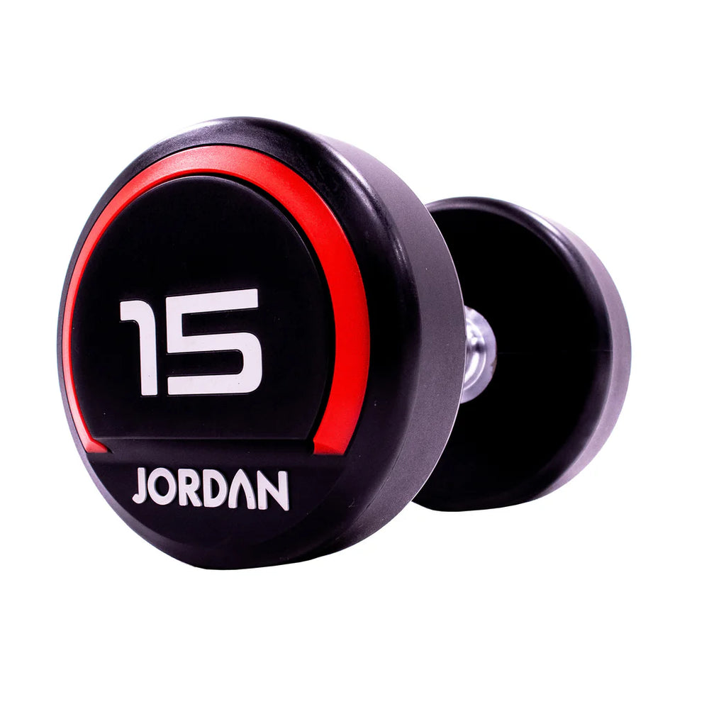 Jordan 15kg Red Urethane Dumbbells (Pair) – Premium Strength Training - Premium Performance