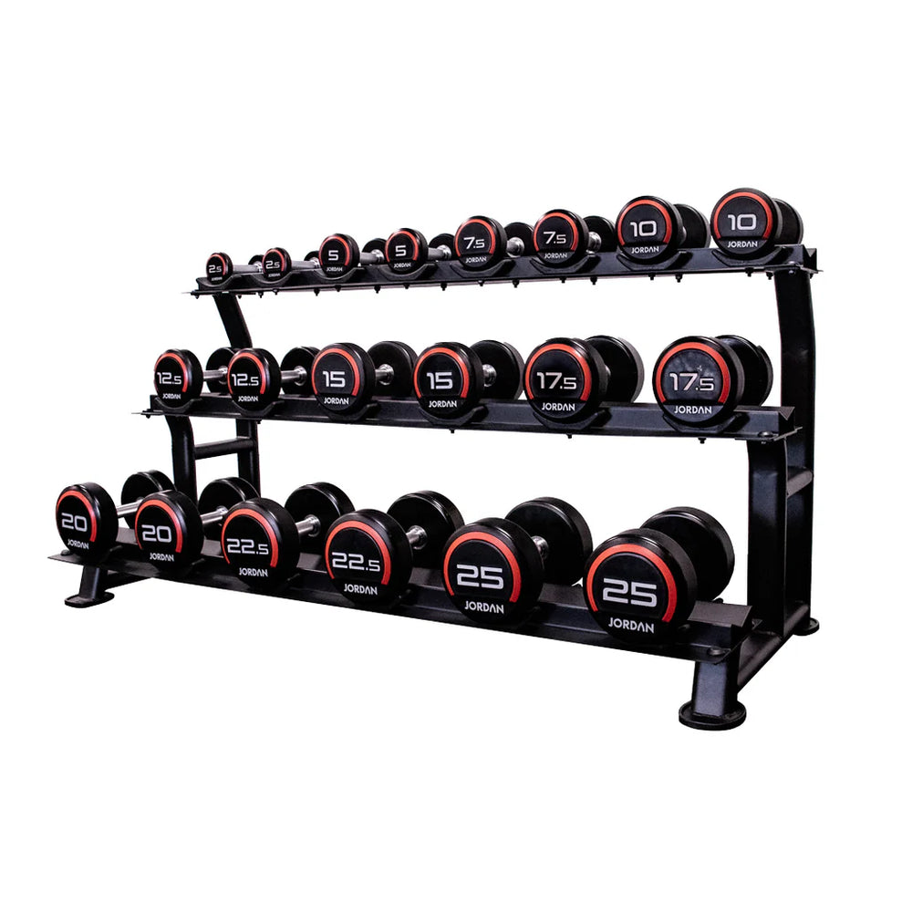 Jordan 3-Tier Dumbbell Rack – 10 Pair Ultimate Storage - Premium Performance