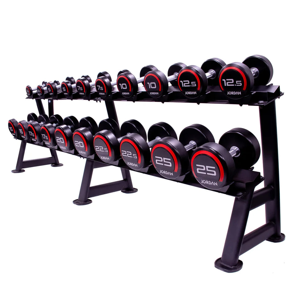 Jordan 2-Tier Dumbbell Rack – 10 Pair Compact Storage - Premium Performance