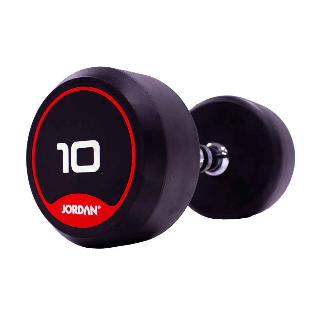JORDAN Rubber Dumbbells Set - 2kg-20kg (Red) - Premium Performance