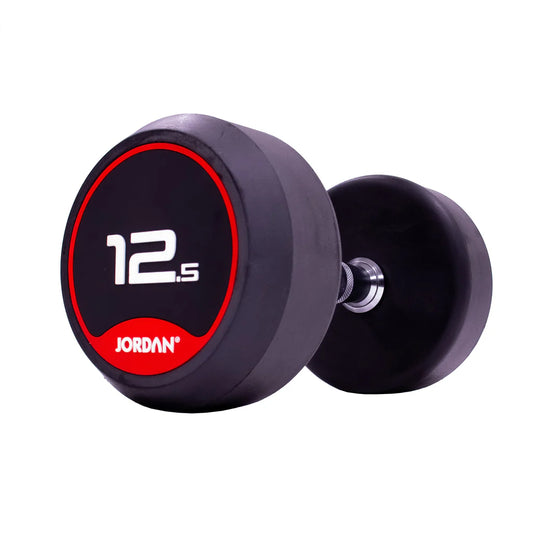 JORDAN Rubber Dumbbells Set - 12.5kg-50kg (Red) - Premium Performance