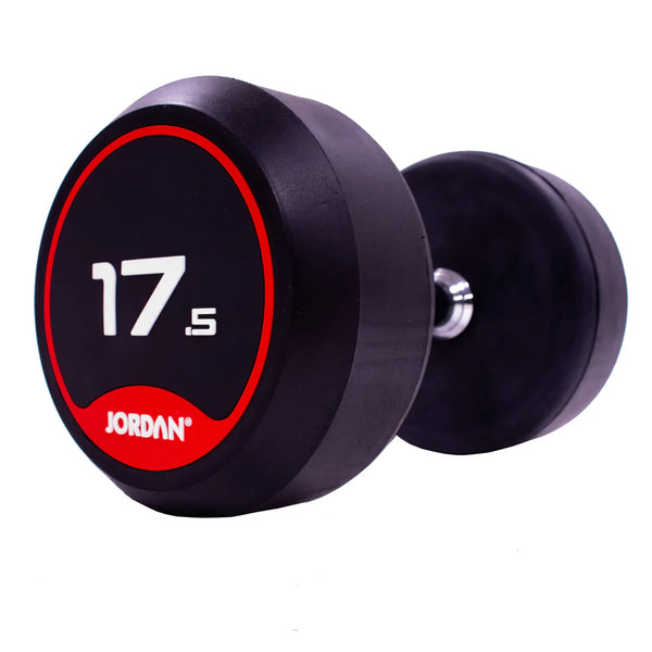 JORDAN Rubber Dumbbells Set - 12.5kg-50kg (Red) - Premium Performance