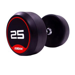 JORDAN Rubber Dumbbells Set - 12.5kg-50kg (Red) - Premium Performance