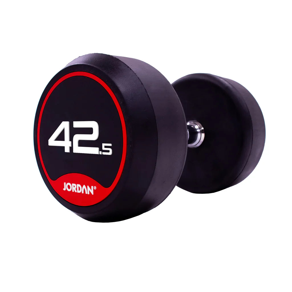 JORDAN Rubber Dumbbells Set - 12.5kg-50kg (Red) - Premium Performance