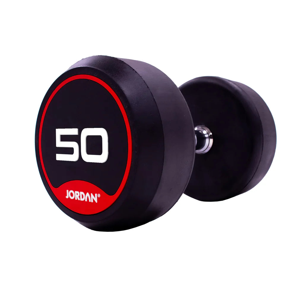 JORDAN Rubber Dumbbells Set - 12.5kg-50kg (Red) - Premium Performance
