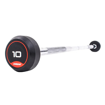 JORDAN Rubber Barbells - Straight Bar (Red) - Premium Performance
