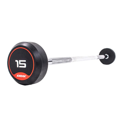 JORDAN Rubber Barbells - Straight Bar (Red) - Premium Performance
